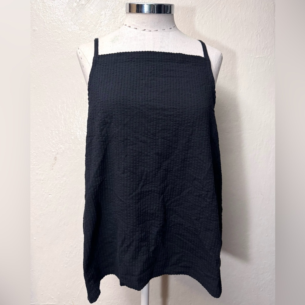 Madewell XL Square-neck Tank | Closet Staple | Black Tank